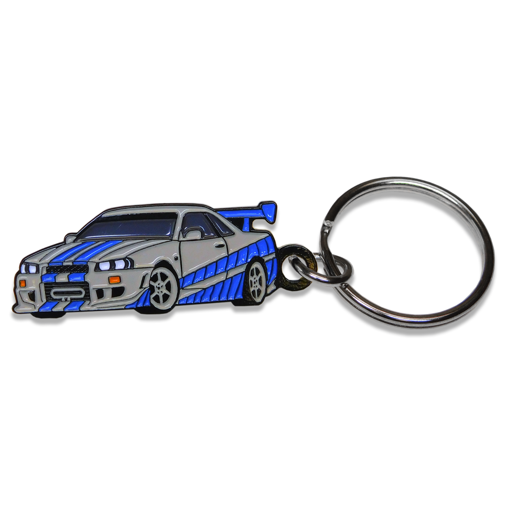 F&F 1999 Skyline GT-R R34 Key Chain - Cool Car Pins™